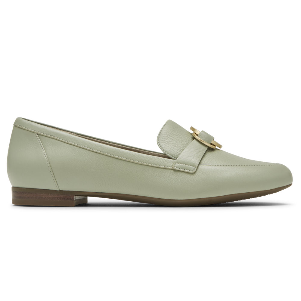 Rockport Womens Loafers Olive - Total Motion Tavia Ring - UK 824-VLFNCD